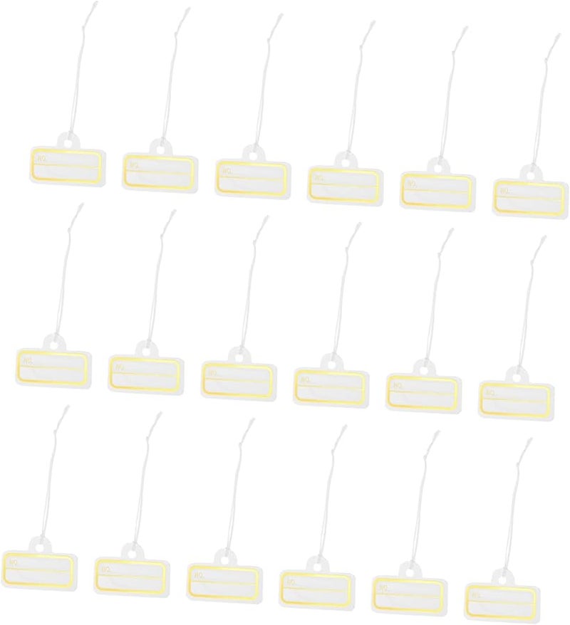 Veemoon 100 Pieces Blank Trinkets Tags With White Elastic String For Jewelry Display - Image 1